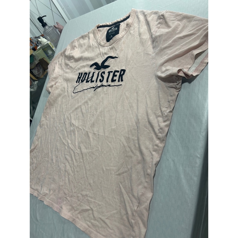 Hollister California Graphic T-Shirt XXL Pink Cotton Short Sleeve Crewneck